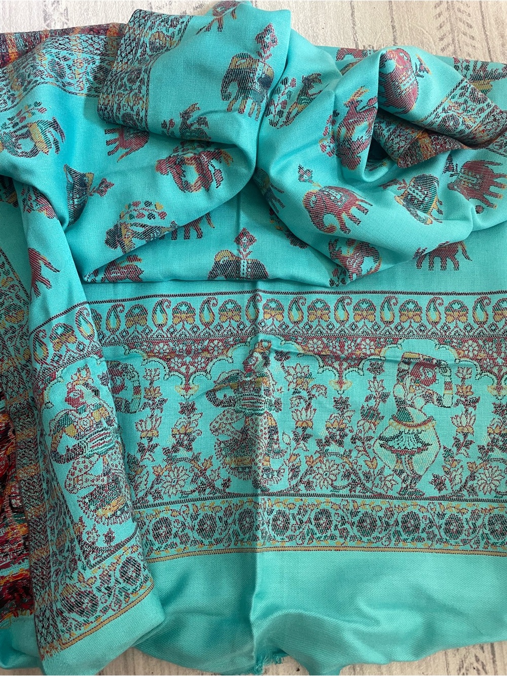 NWOT Indian Teal scarf